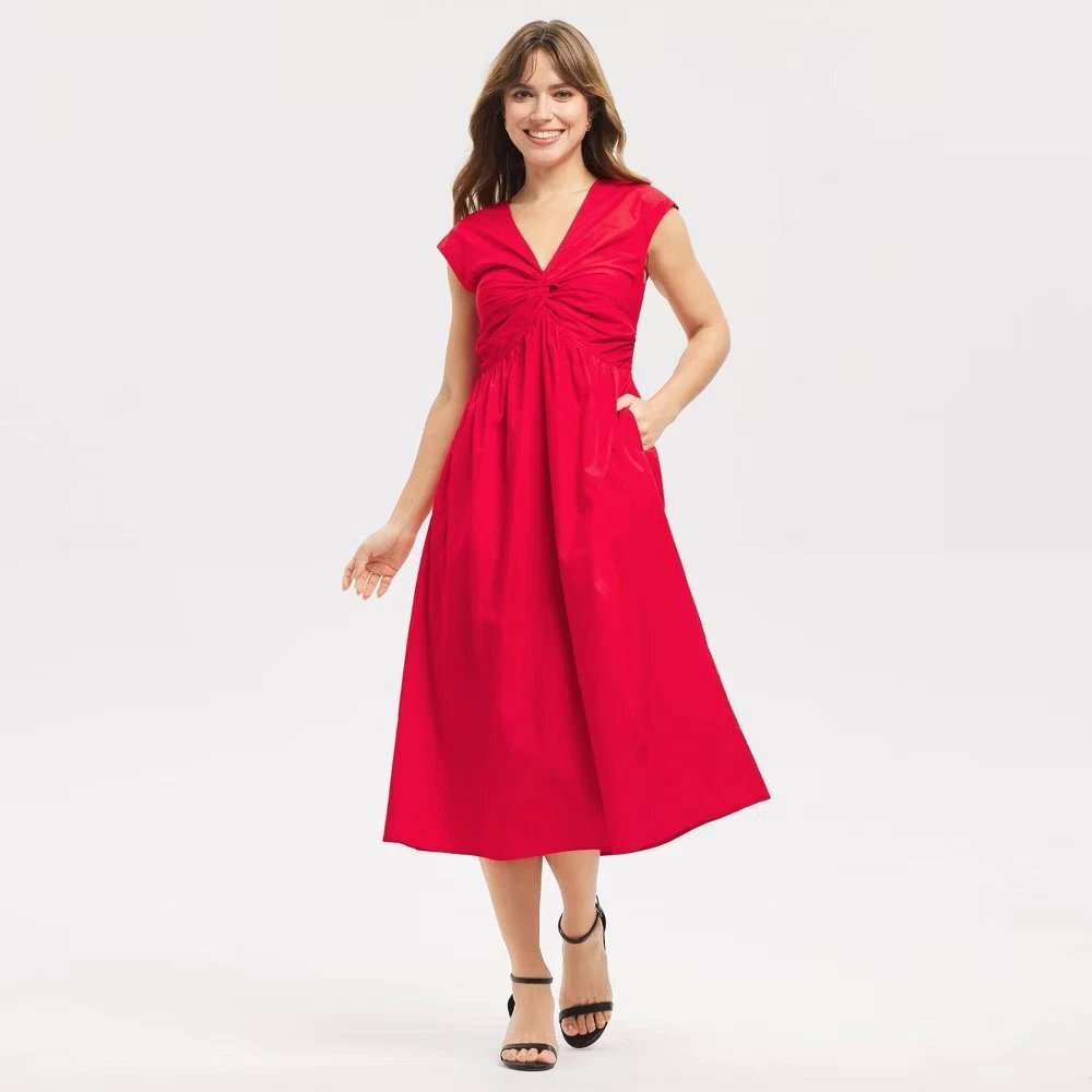 Stretch-Shirred Maxi Dress